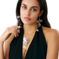 Boho Gold Ginkgo Leaf Tassel Necklace and Earring Set