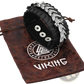 Braided Leather Viking Dragon Head Bracelet
