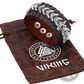 Braided Leather Viking Dragon Head Bracelet