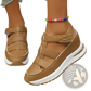 Breathable Hollow Wedge Platform Sandals with Velcro Straps