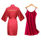 Embroidered Satin Bridal Nightgown and Robe Set