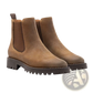 Brown Suede Chelsea Boots with Chunky Platform Sole