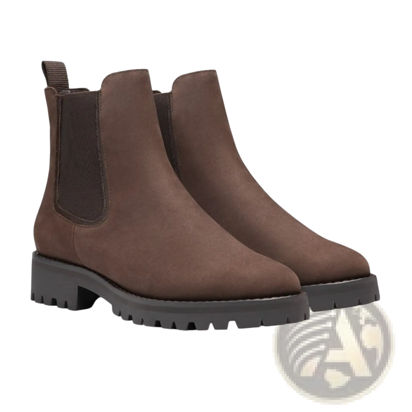 Brown Suede Chelsea Boots with Chunky Platform Sole