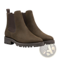 Brown Suede Chelsea Boots with Chunky Platform Sole