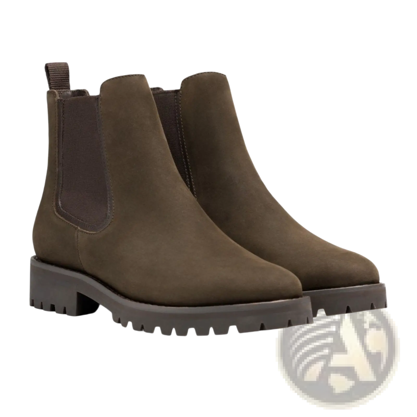 Brown Suede Chelsea Boots with Chunky Platform Sole