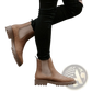 Brown Suede Chelsea Boots with Chunky Platform Sole