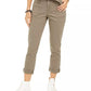 Jeans feminino com cinto e punho, estilo &amp; co, marrom, tamanho 8