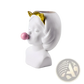 Bubblegum Girl Ceramic Vase with Gold Accents