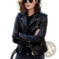 Burgundy Leather Biker Jacket with Silver Zippers