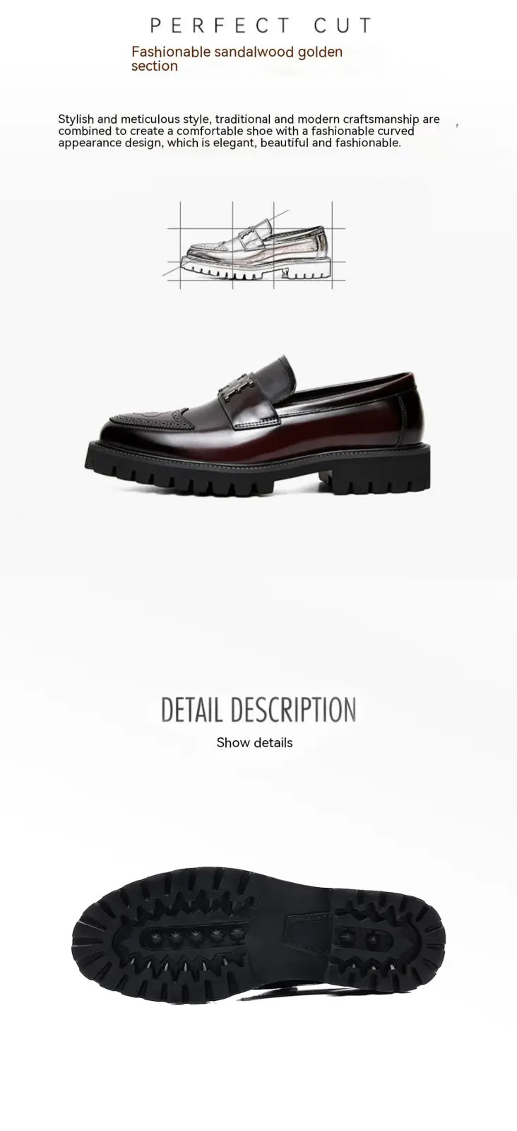 Burgundy Leather Loafers with Buckle and Rubber Sole
