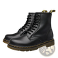 Burgundy Leather Martin Boots with Yellow Stitching