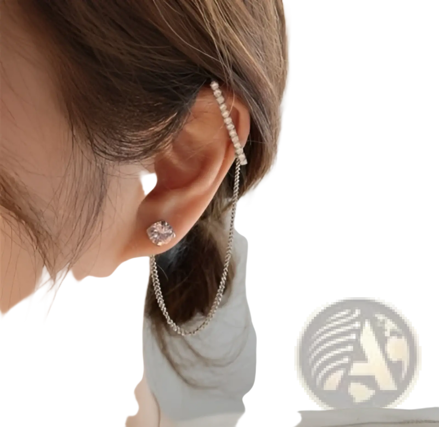Butterfly and Diamond Alloy Earring and Ear Cuff Set