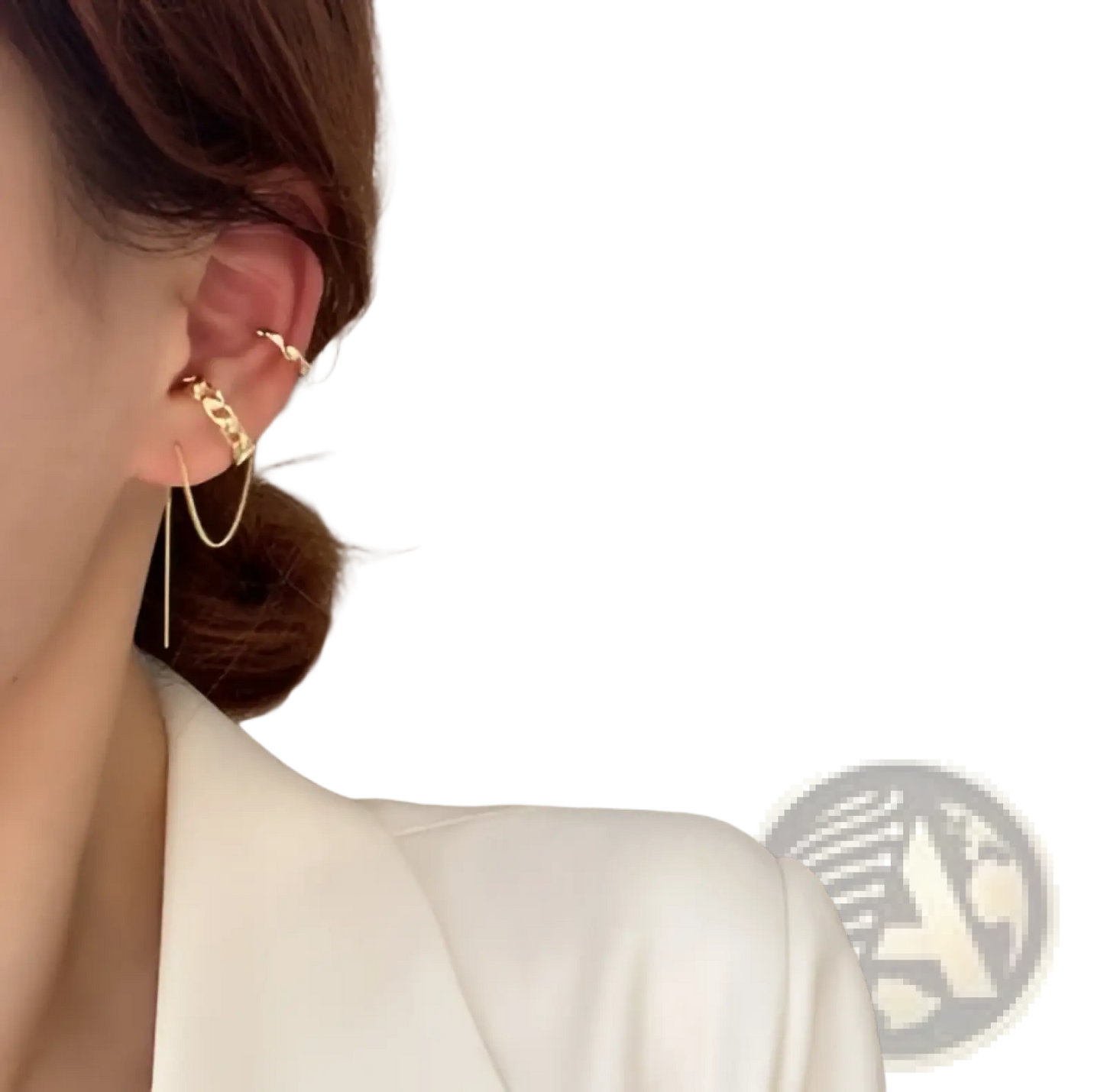 Butterfly and Diamond Alloy Earring and Ear Cuff Set