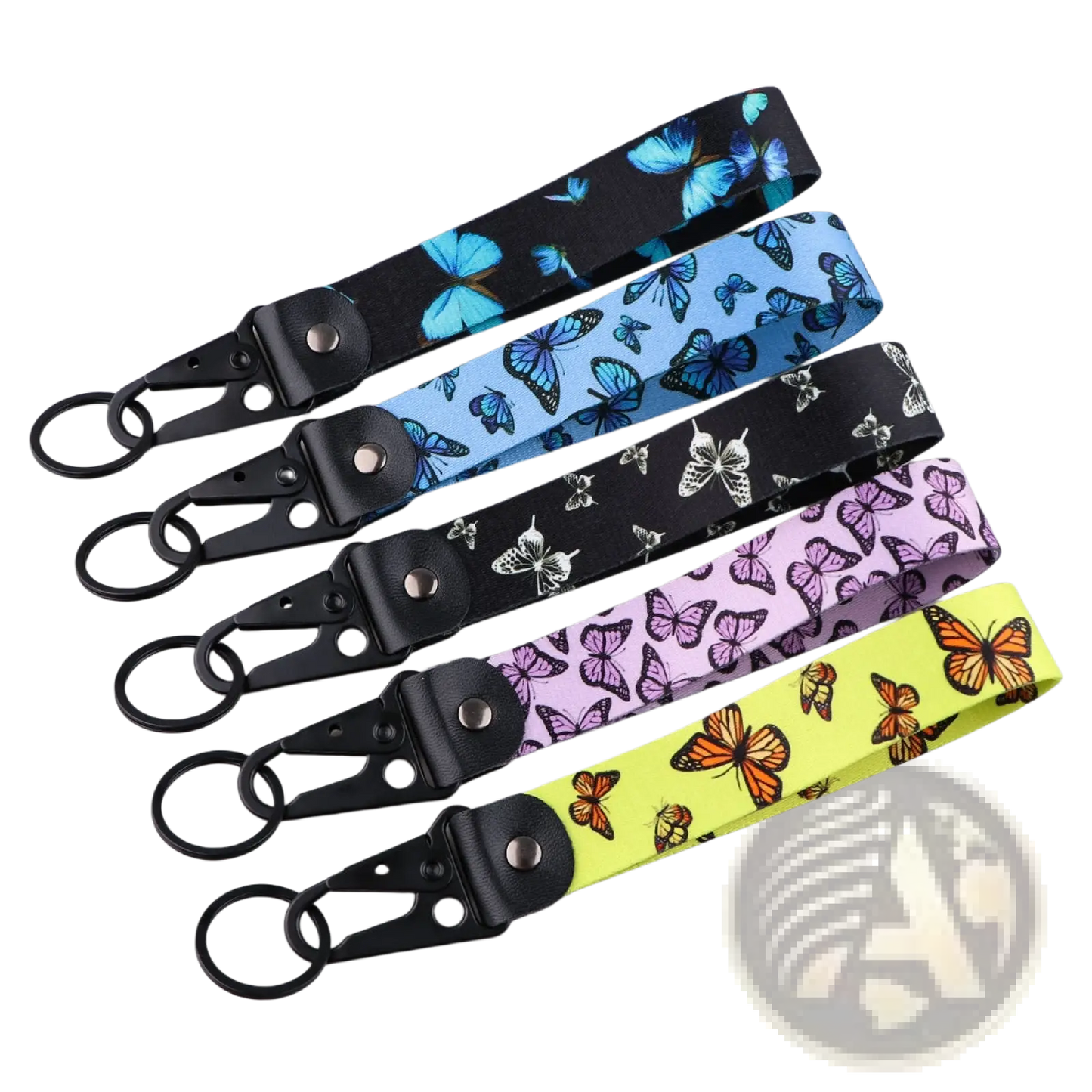 Butterfly Wrist Strap Keychain with Metal Clip Tk57