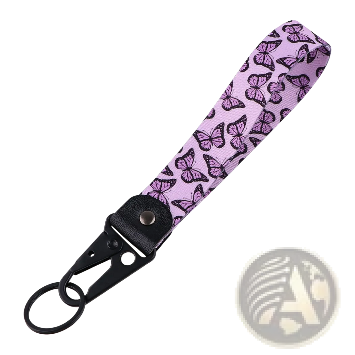 Butterfly Wrist Strap Keychain with Metal Clip Tk57