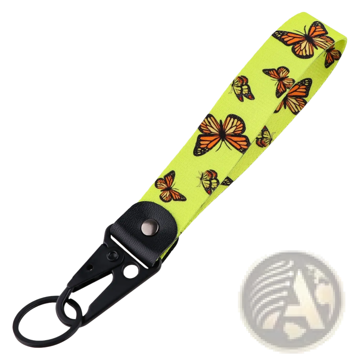 Butterfly Wrist Strap Keychain with Metal Clip Tk57