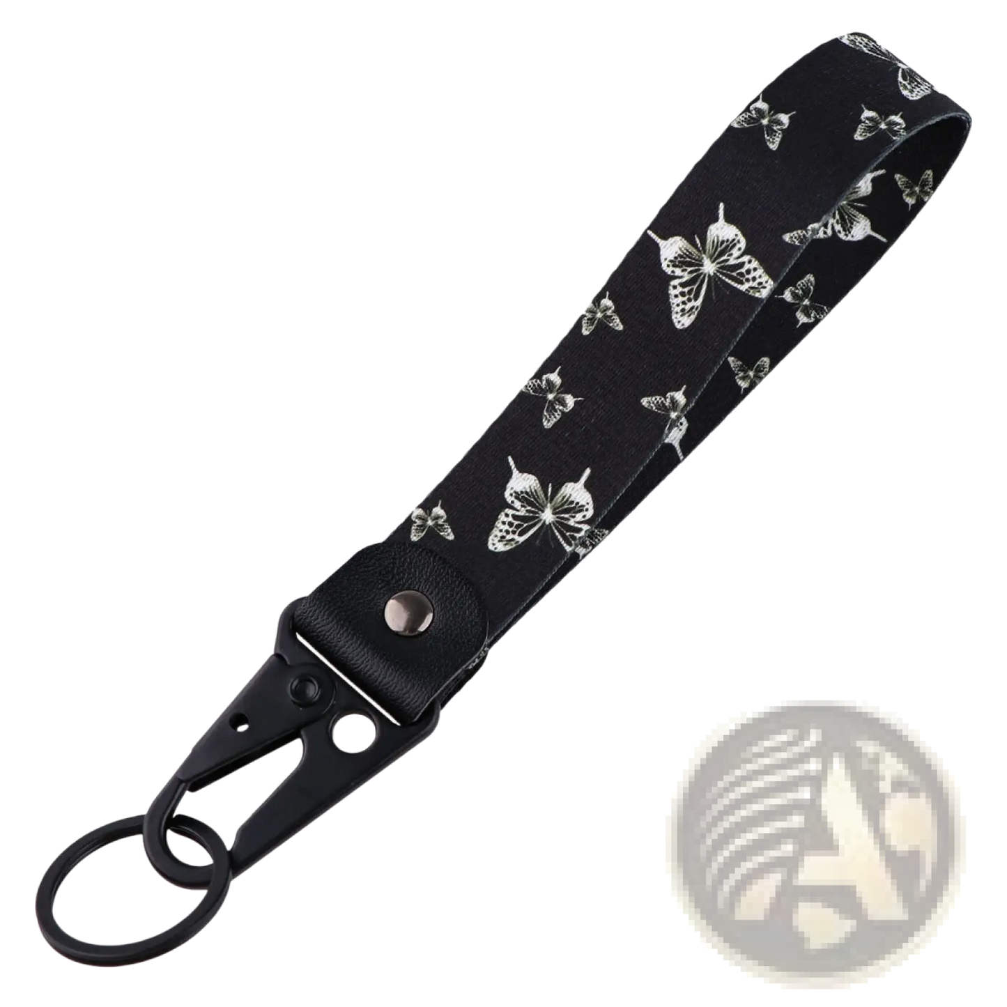 Butterfly Wrist Strap Keychain with Metal Clip Tk57
