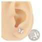 Butterfly Zircon Crystal Titanium Flat Back Stud Earrings