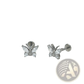 Butterfly Zircon Crystal Titanium Flat Back Stud Earrings