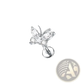 Butterfly Zircon Crystal Titanium Flat Back Stud Earrings