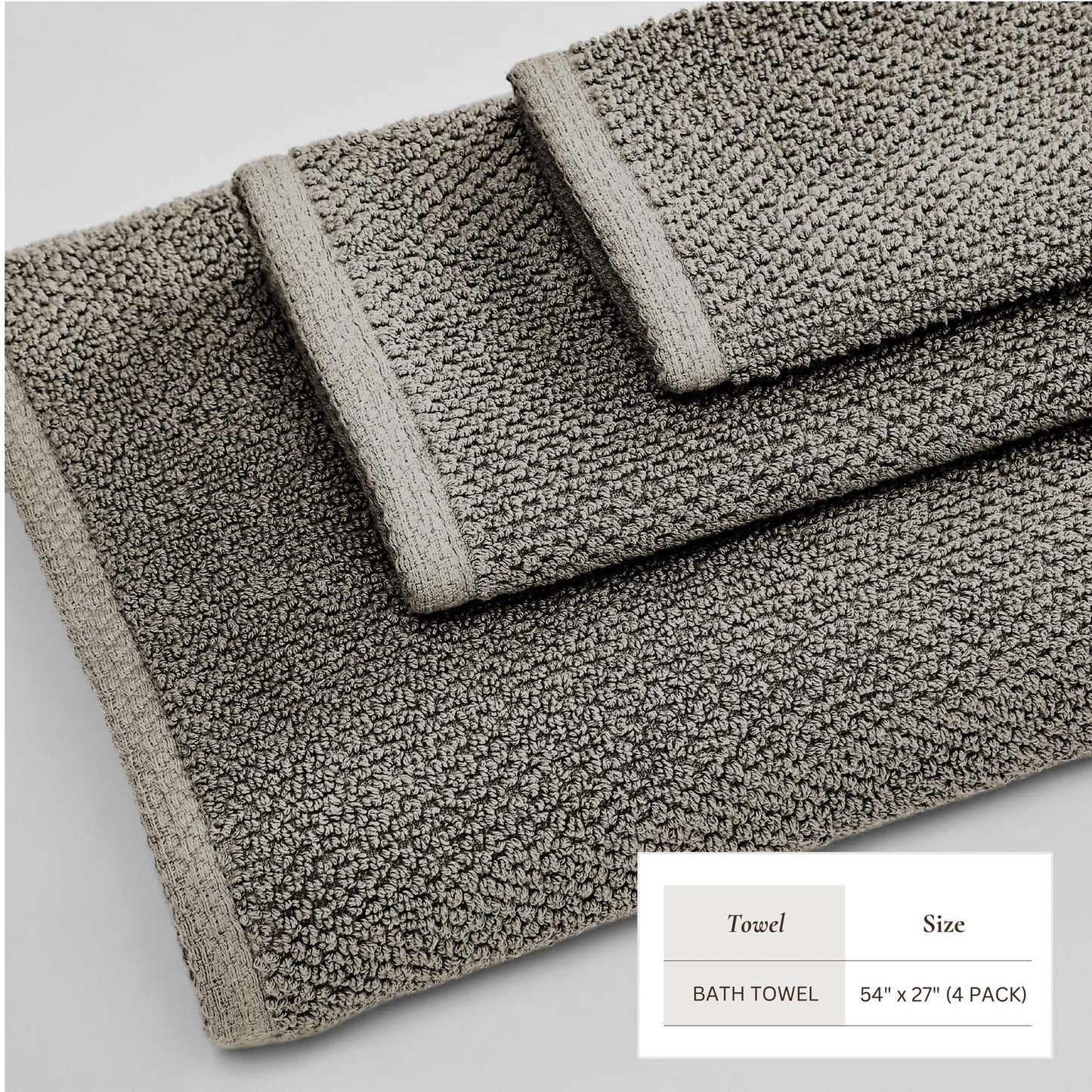Cotton Textured Bath Towel Set - Acacia Collection