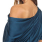 Joseph Ribkoff - Draped Cold Shoulder Satin Long Dress