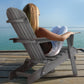 Classic Gray Cedar Wood Lounge Patio Chair Set of 2