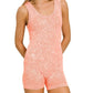 Zenana - Stone Washed Ribbed Seamless Romper