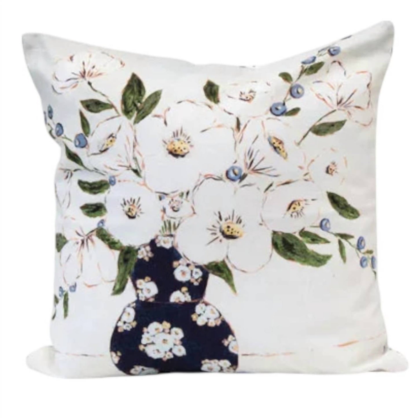 Creative Co-Op - Pillow With Florals And Patterned Back