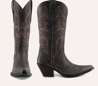 Buck &amp; Brana - Botas de vaqueira de couro fino Tessa