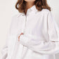 Apricot - Pinstripe Oversized Shirt Dress