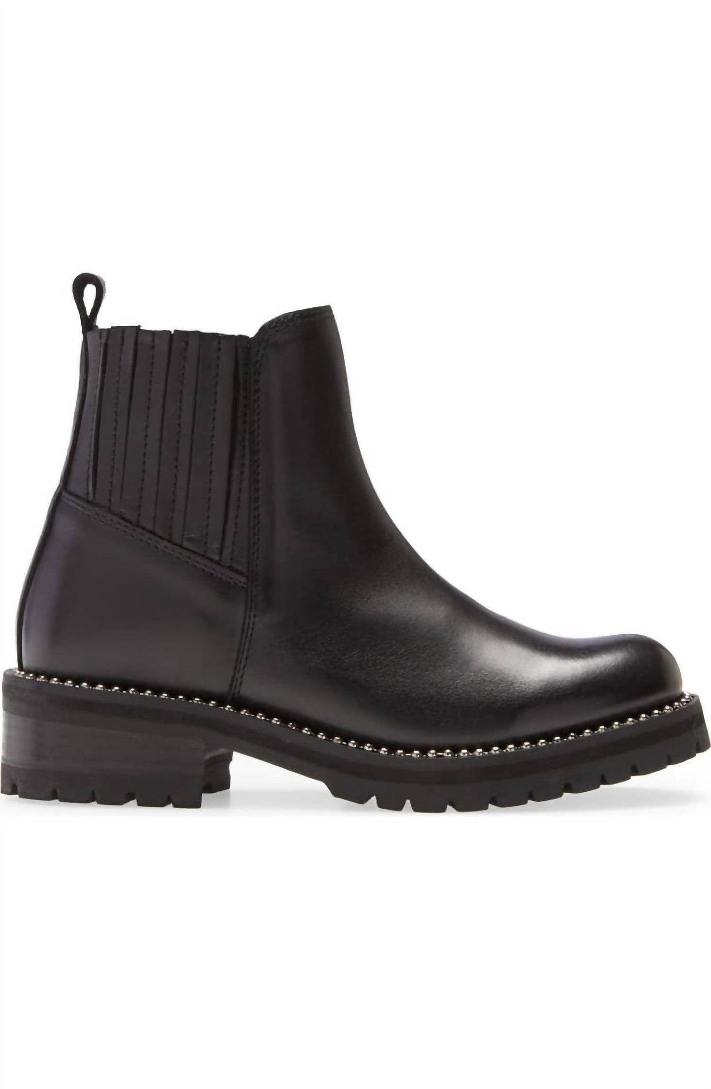 Steve Madden - Women's Leather Lug Sole Studded Chelsea Boot