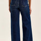 Judy Blue - High Waist Retro Wide Jeans With Adjustable Tabs Raw Hem