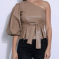 Karina Grimaldi - Faux Leather One Shoulder Top