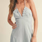 Miou Muse - Washed Cotton Halter Jumpsuit