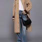 Active Usa - Contrast Collar Long Trench Coat