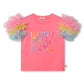 Billieblush - Girls Happy Girl Ruffle Tulle Sleeves Tee