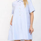 Fate - Hannah Pin Stripe Woven Mini Shirt Dress
