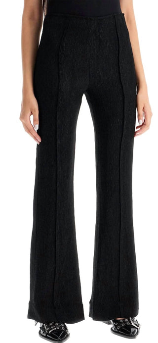 Ganni - CALÇA LARGA DE CREPE COM ELÁSTICO DE VISCOSE