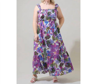 Sugarlips - Evren Tropics Smocked Maxi Dress - Plus
