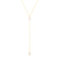 14k Yellow Gold Lariat Necklace with Pearls