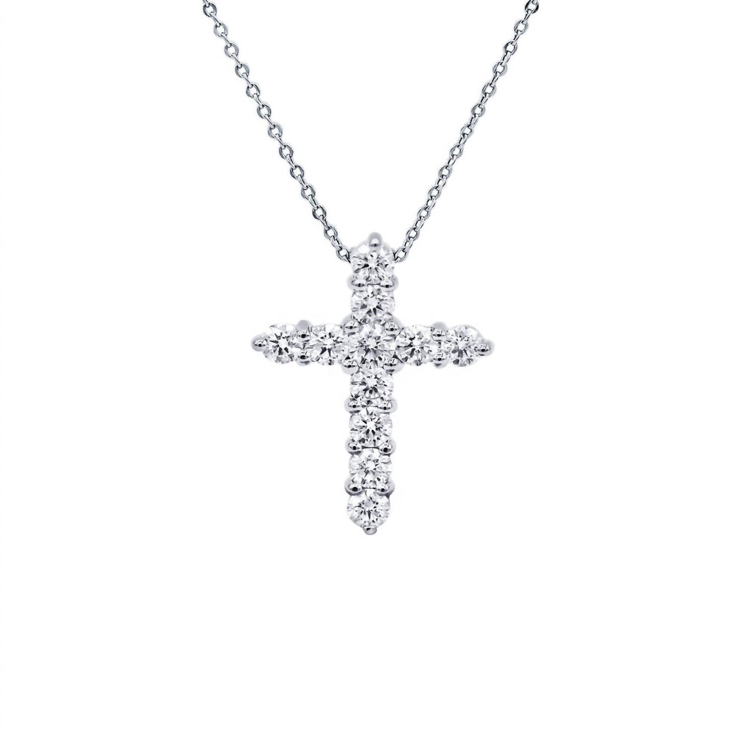Diana M Jewels - 14kt 3.00 Cts Lab Grown Diamond Cross Necklace