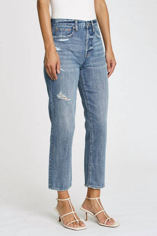 Pistola - Jeans reto Charlie de cintura alta feminino