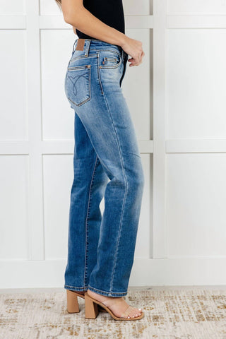 Judy Blue - Calça Jeans Térmica Reta com Lavagem Vintage