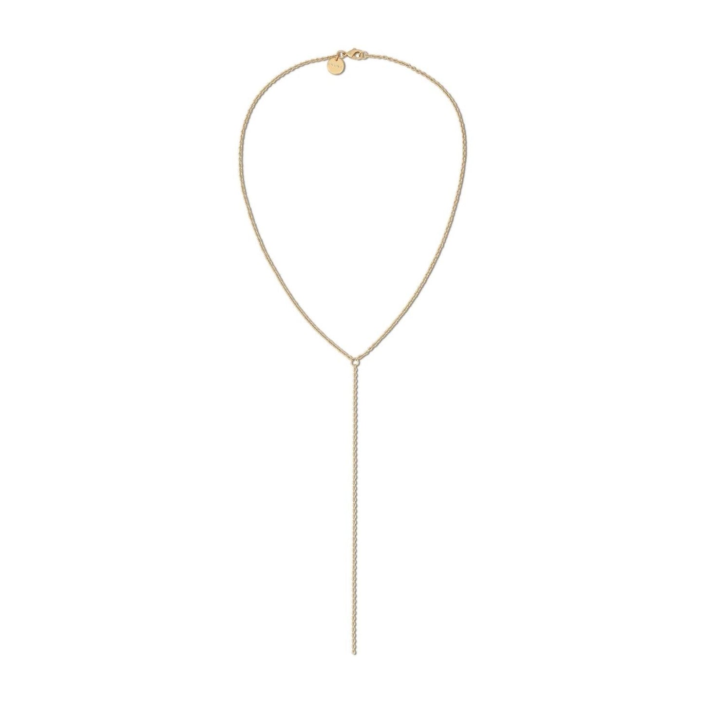 Eklexic - Women's Micro Cable Link Chain Lariat Necklace