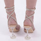 Cape Robbin - Women's Daddy Catchers Lucite Rhinestone Strappy Sandal Heels