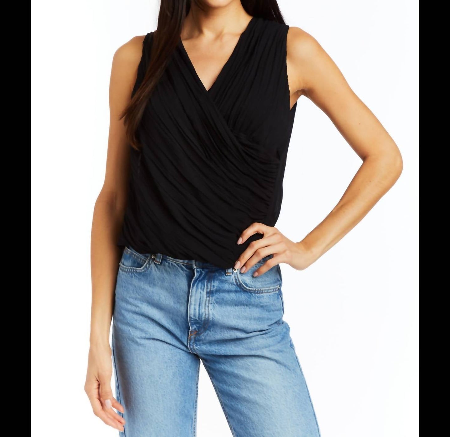 Drew - Maisie Pleated Chiffon Sleeveless Top