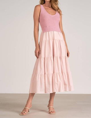 Elan - Midi em malha e tecido misto