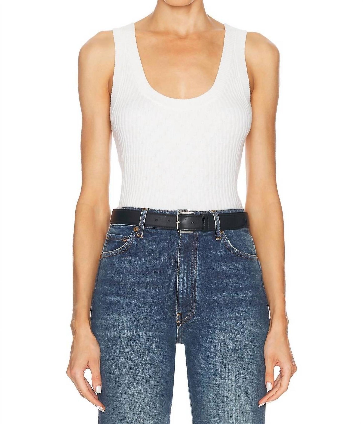 Enza Costa - Women's Cotton Pointelle Knit Tank Top