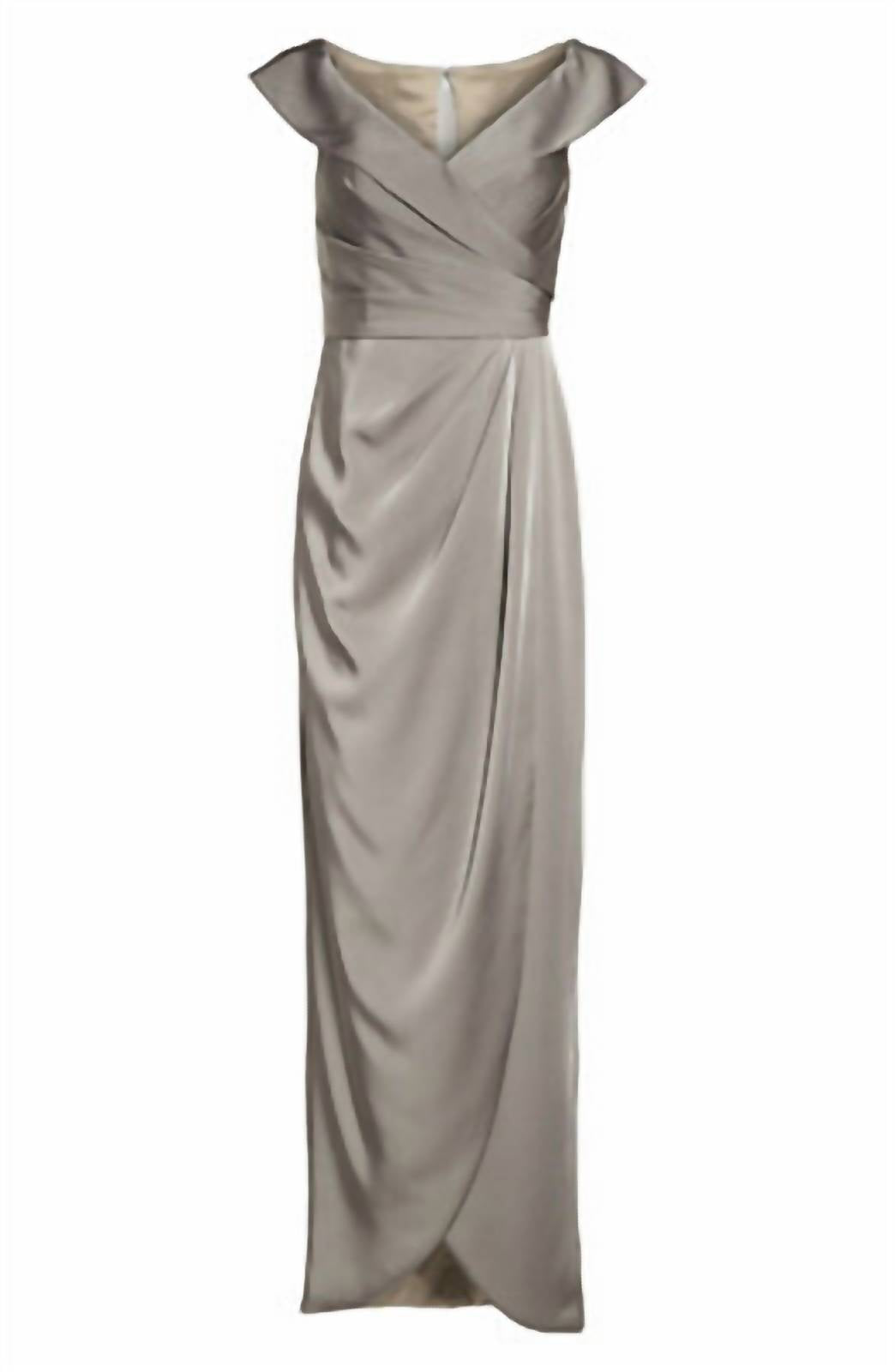 La Femme - Women's Surplice Off The Shoulder Gown